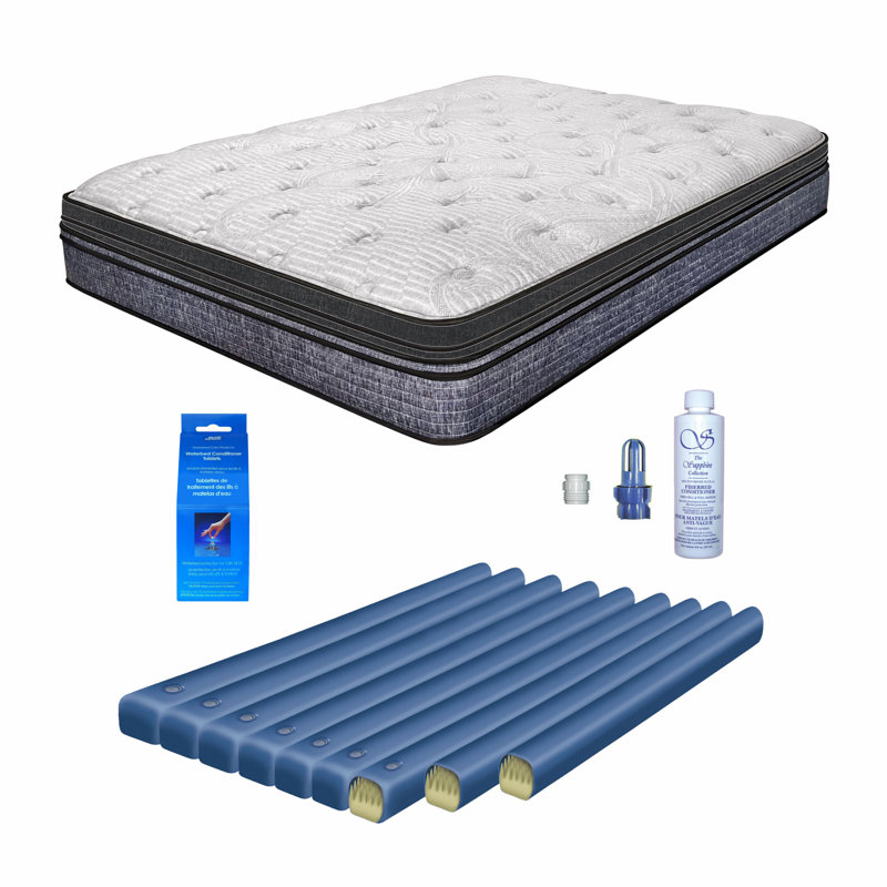 White Noise 12'' Waveless Shallow Fill SoftSide Waterbed Mattress
